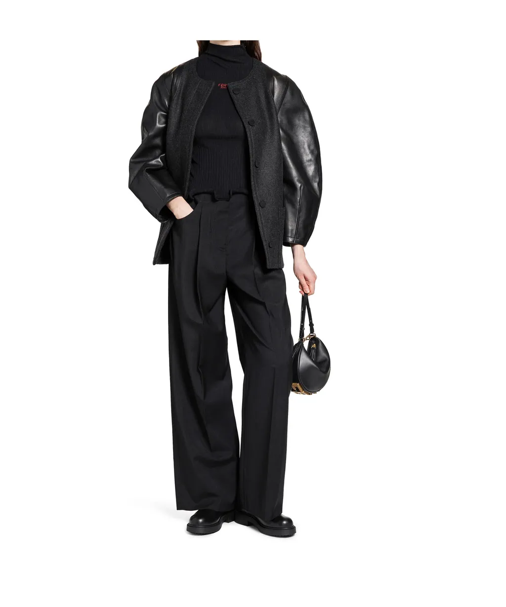 Single-Breasted Crewneck Jacket
