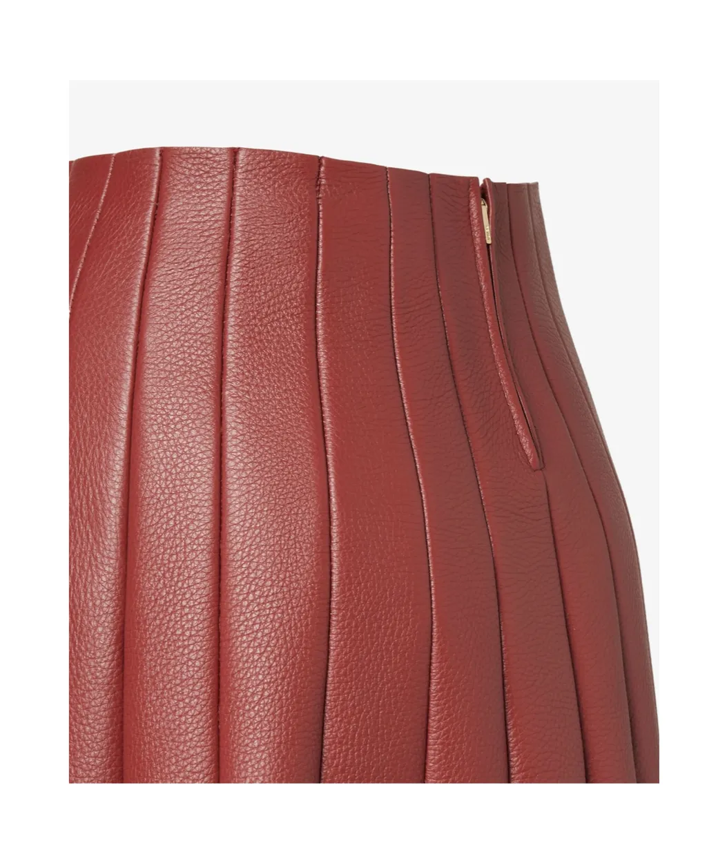 Rust-Colored Deerskin Selleria Skirt