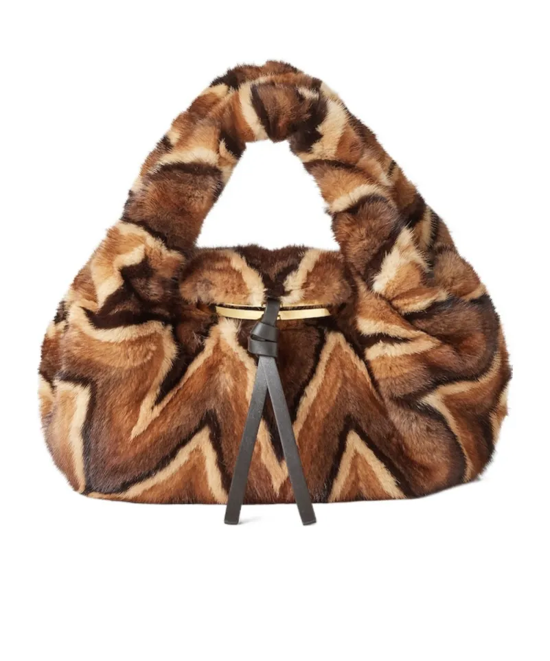 Multicolor Inlaid Mink Bag