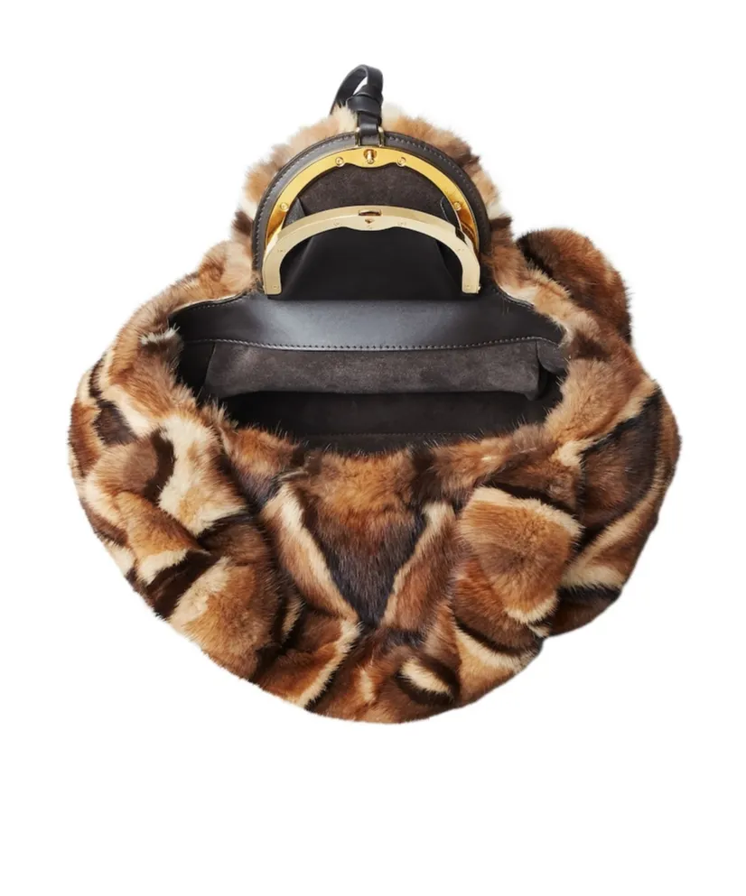 Multicolor Inlaid Mink Bag