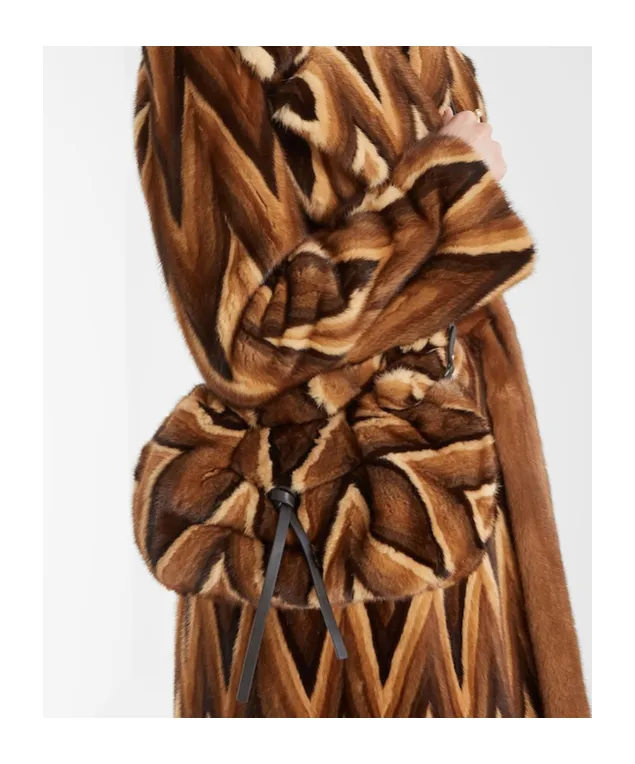 Multicolor Inlaid Mink Bag