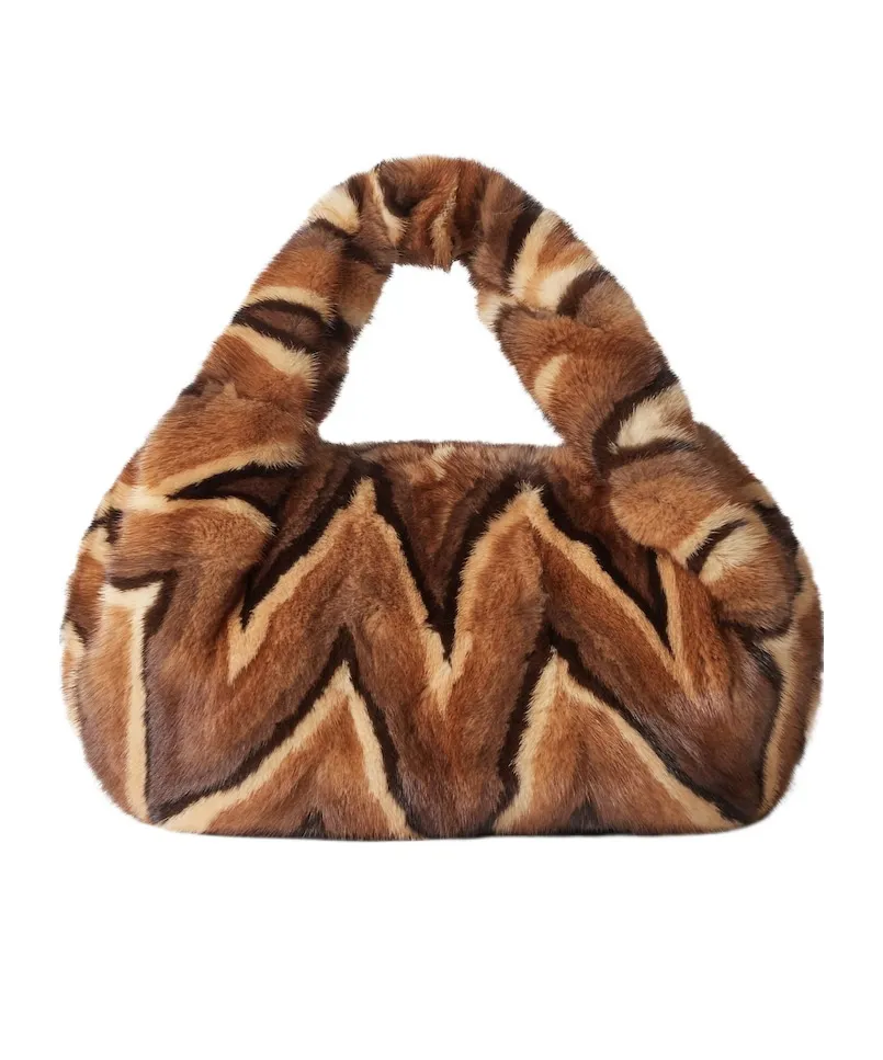 Multicolor Inlaid Mink Bag