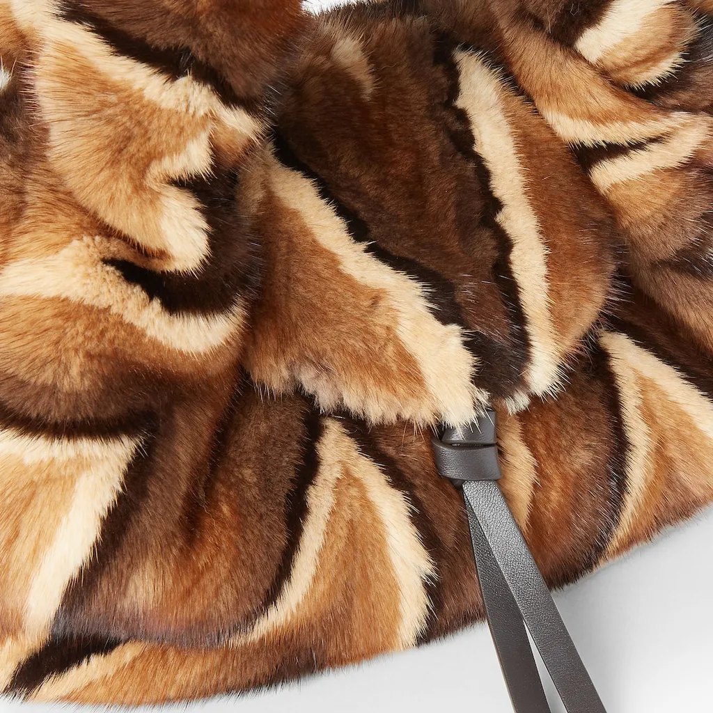 Multicolor Inlaid Mink Bag