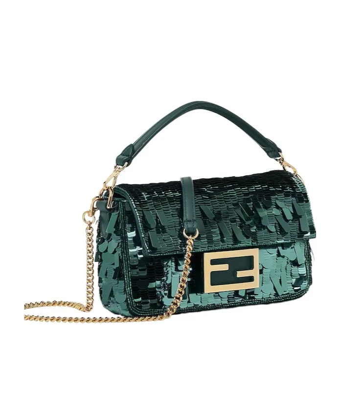 Sequin Embellished Baguette Mini Tote Bag