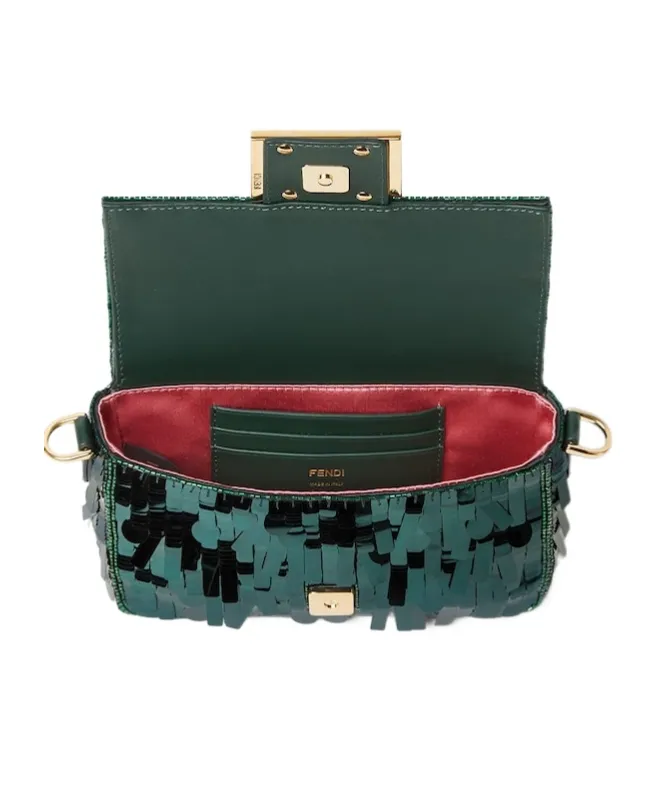 Sequin Embellished Baguette Mini Tote Bag