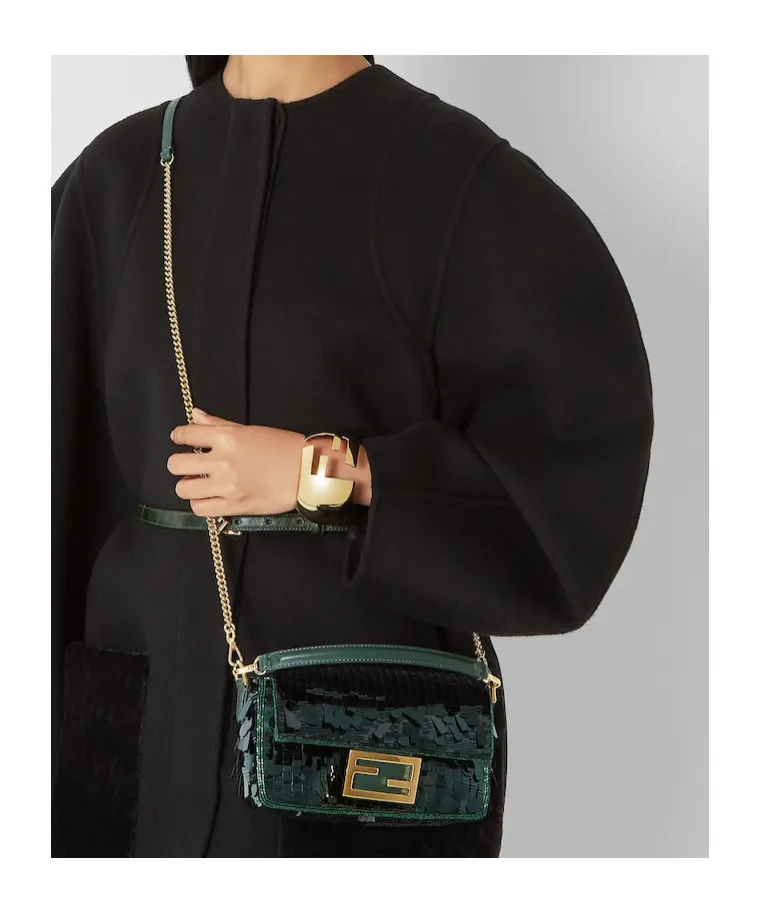 Sequin Embellished Baguette Mini Tote Bag