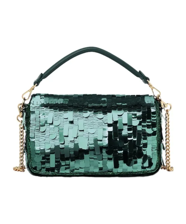 Sequin Embellished Baguette Mini Tote Bag