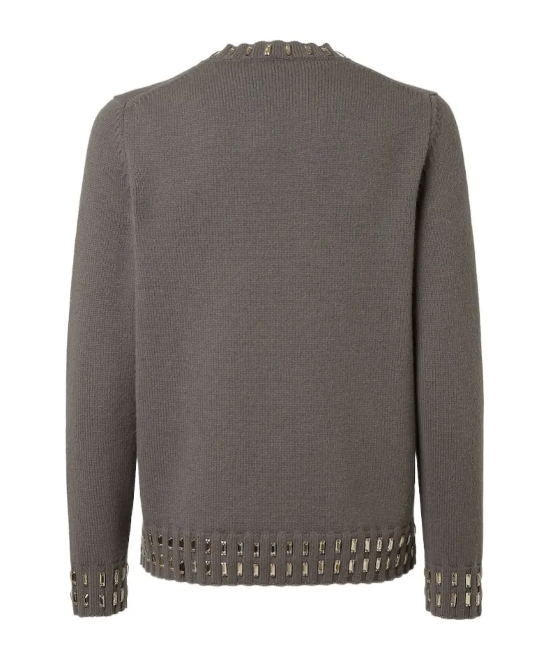 Embellished Crewneck Knitted Jumper