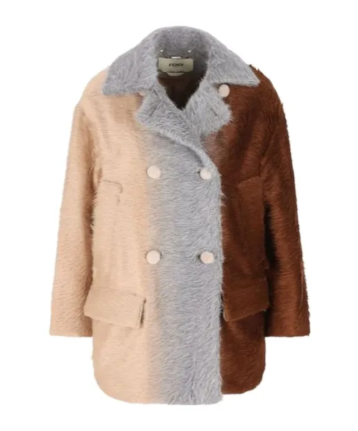 Colour-Block Double-Breasted Jacket