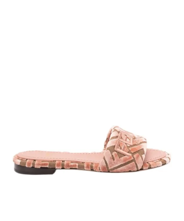 Logo-Motif Velvet Sandals
