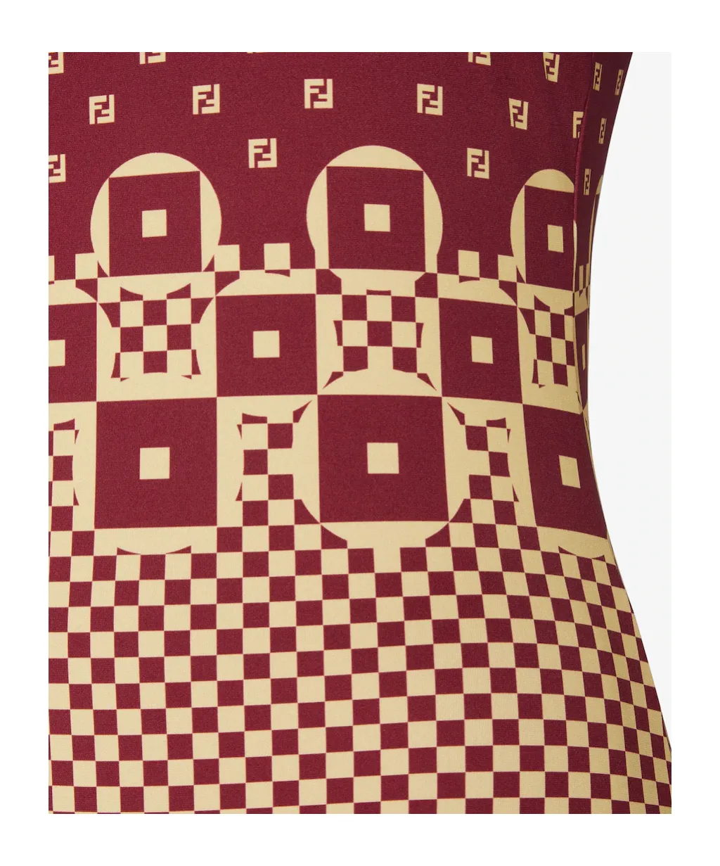 Geometric Printed Scoop Neck Swimsuit