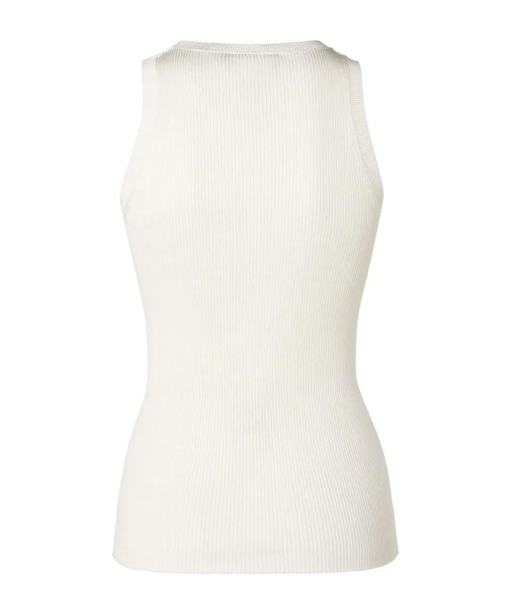 Logo Stamp Ribbed-Knit Tank Top