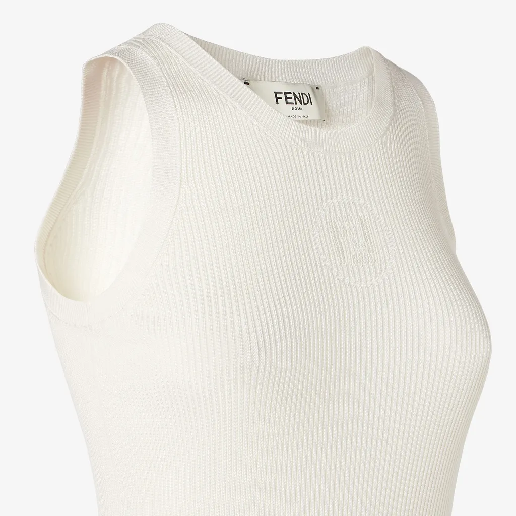 Logo Stamp Ribbed-Knit Tank Top