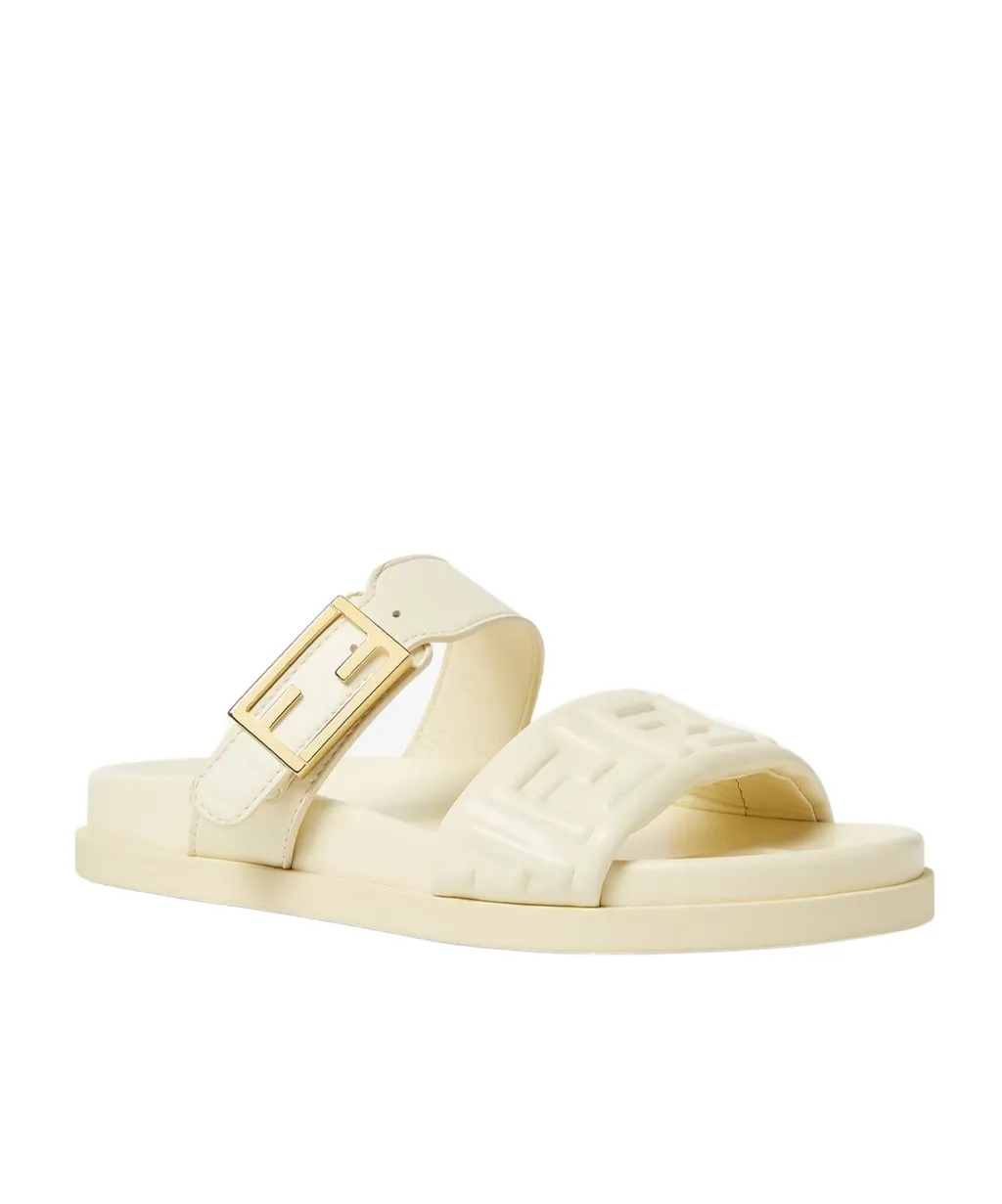 Feel Ff Embossed Double Band Sandals
