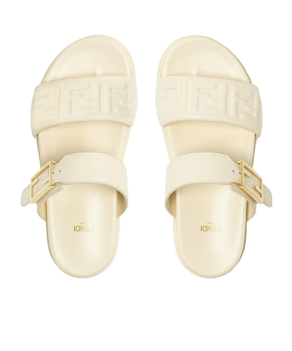 Feel Ff Embossed Double Band Sandals