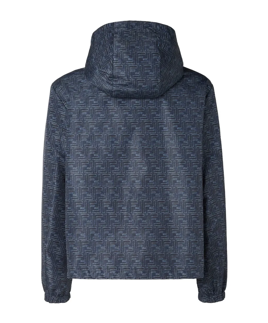 All-Over Ff Printed Hooded Reversible Jacket