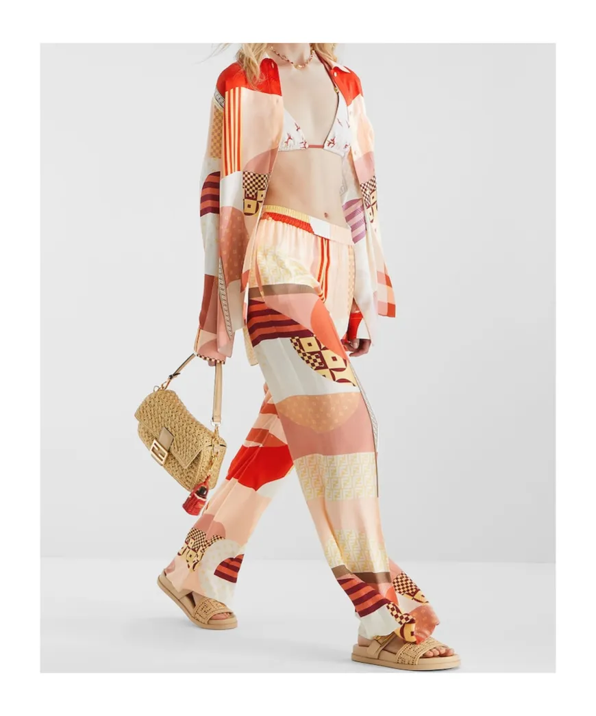 Abstract Print Wide-Leg Pants