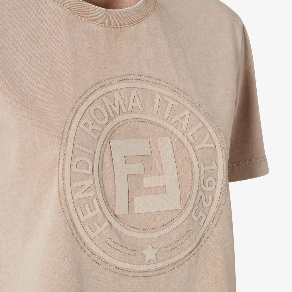 Logo Stamp Embossed Crewneck T-Shirt