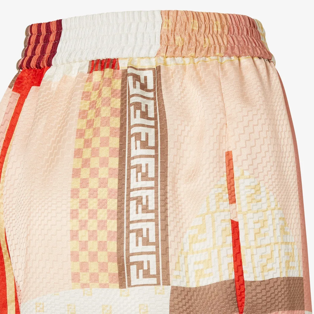 Patchwork Printed Elasticated Waistband Shorts