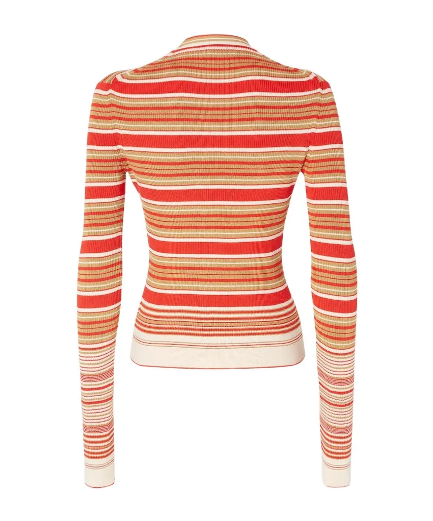 Striped Cotton And Silk Cardigan