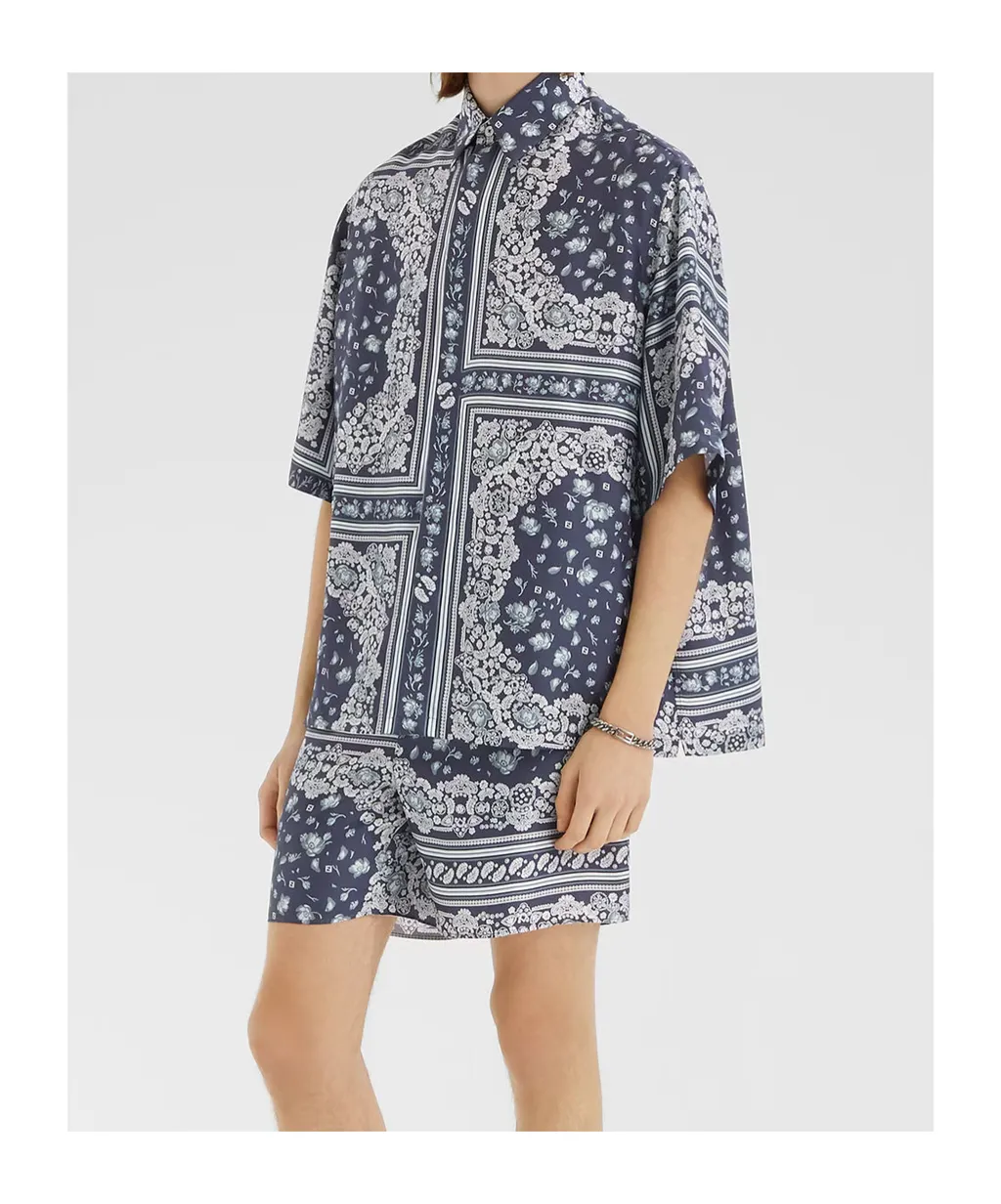 Bandana Printed Short Sleeved Shirt