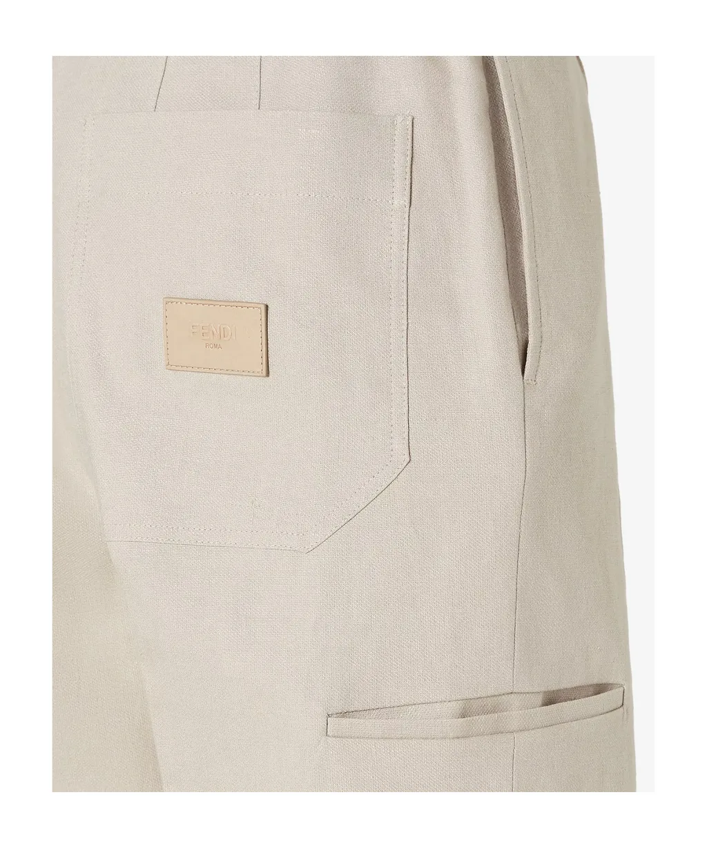 Straight-Cut Pleated Bermuda Shorts