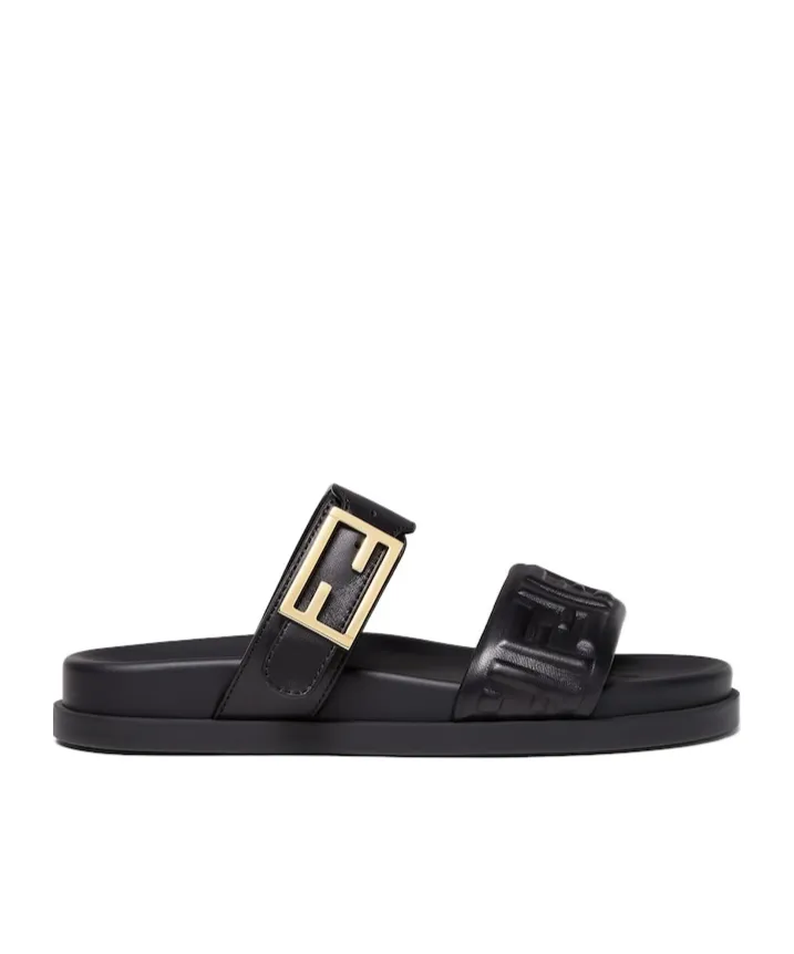 Feel Ff Embossed Double Band Sandals
