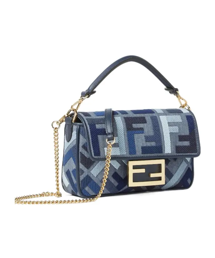Baguette Ff Embroidered Mini Tote Bag