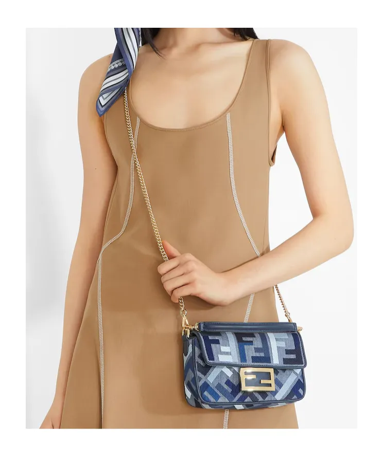 Baguette Ff Embroidered Mini Tote Bag