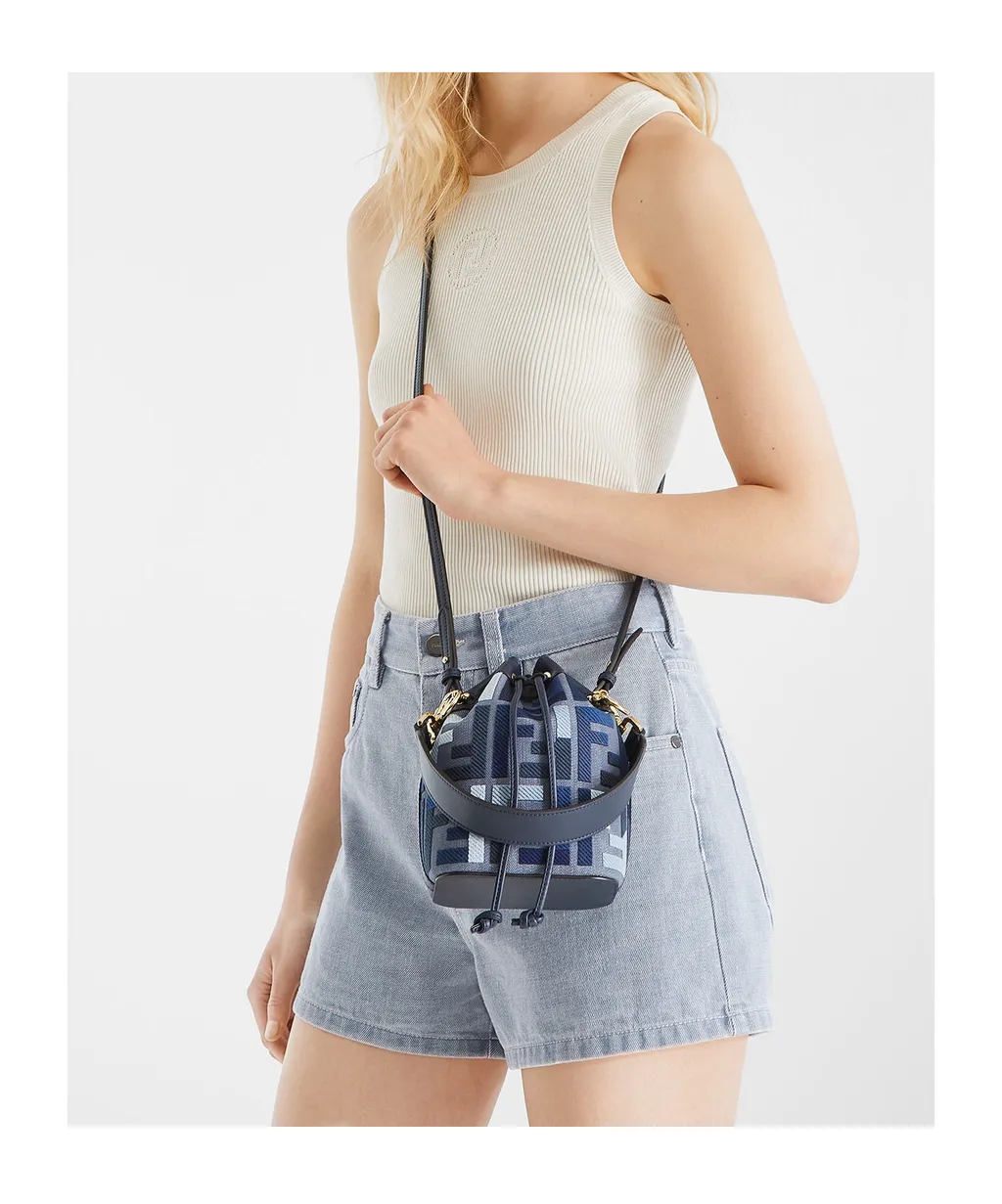 Mon Tresor Ff Embroidered Bucket Bag