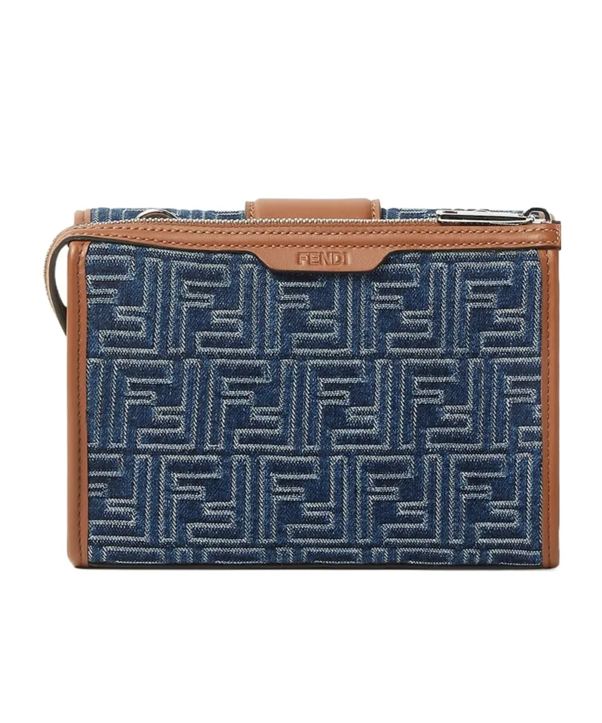 Double Baguette Ff Jacquard Crossbody Bag