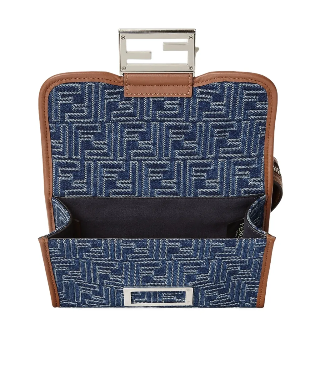 Double Baguette Ff Jacquard Crossbody Bag