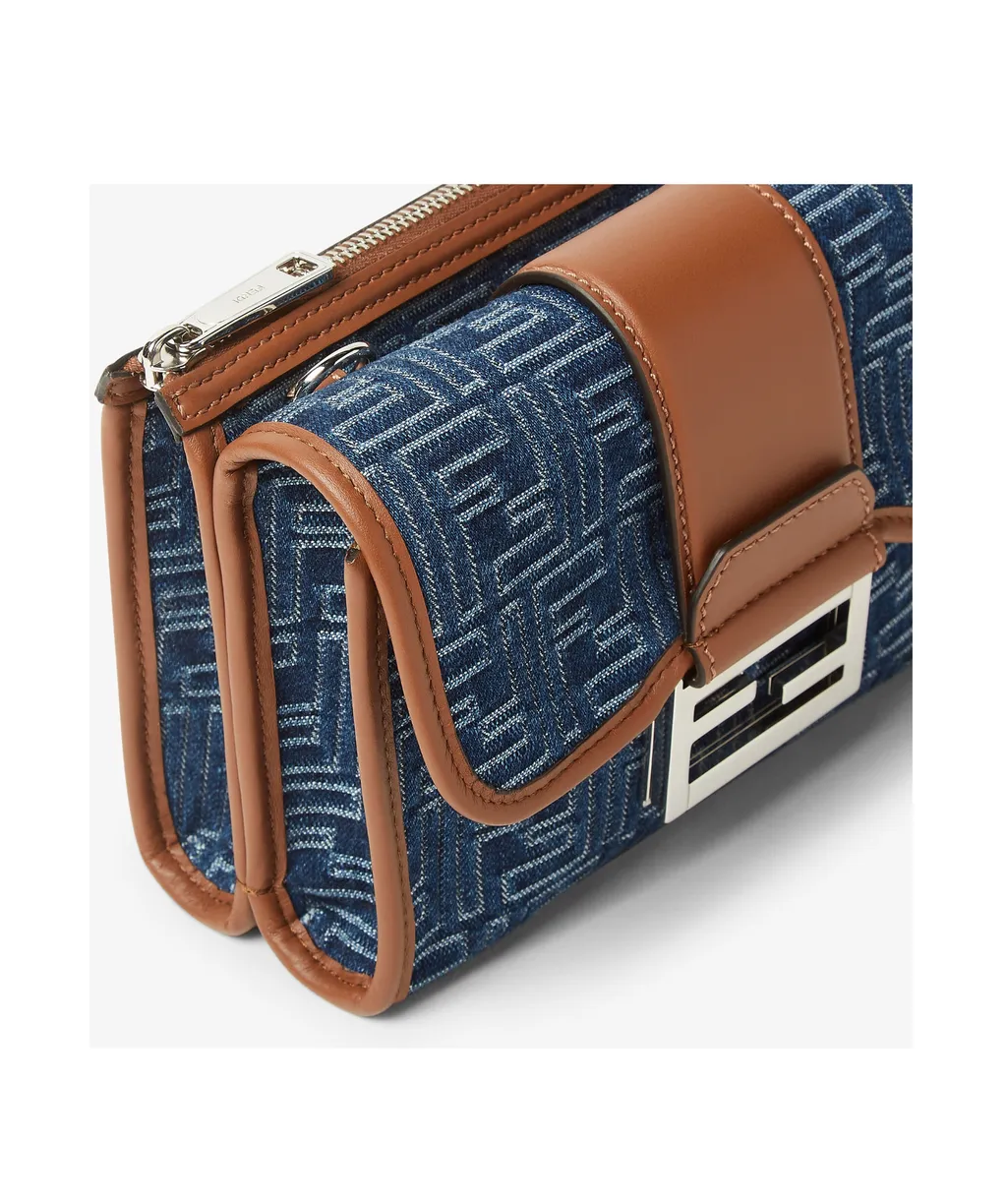 Double Baguette Ff Jacquard Crossbody Bag