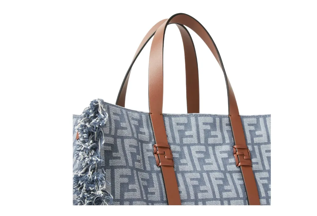 Summer Ff Jacquard Fringed Tote Bag