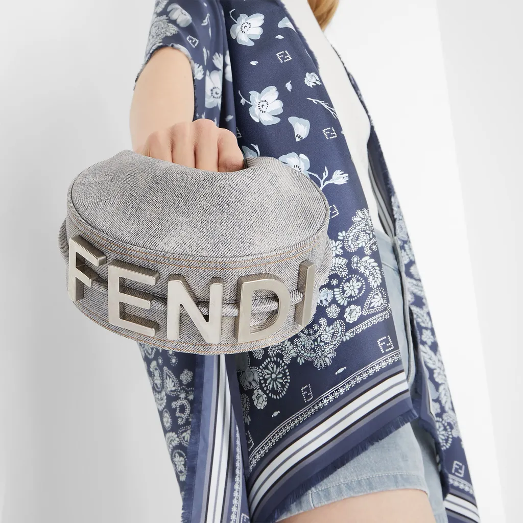 Fendigraphy Logo Lettering Mini Hobo Bag