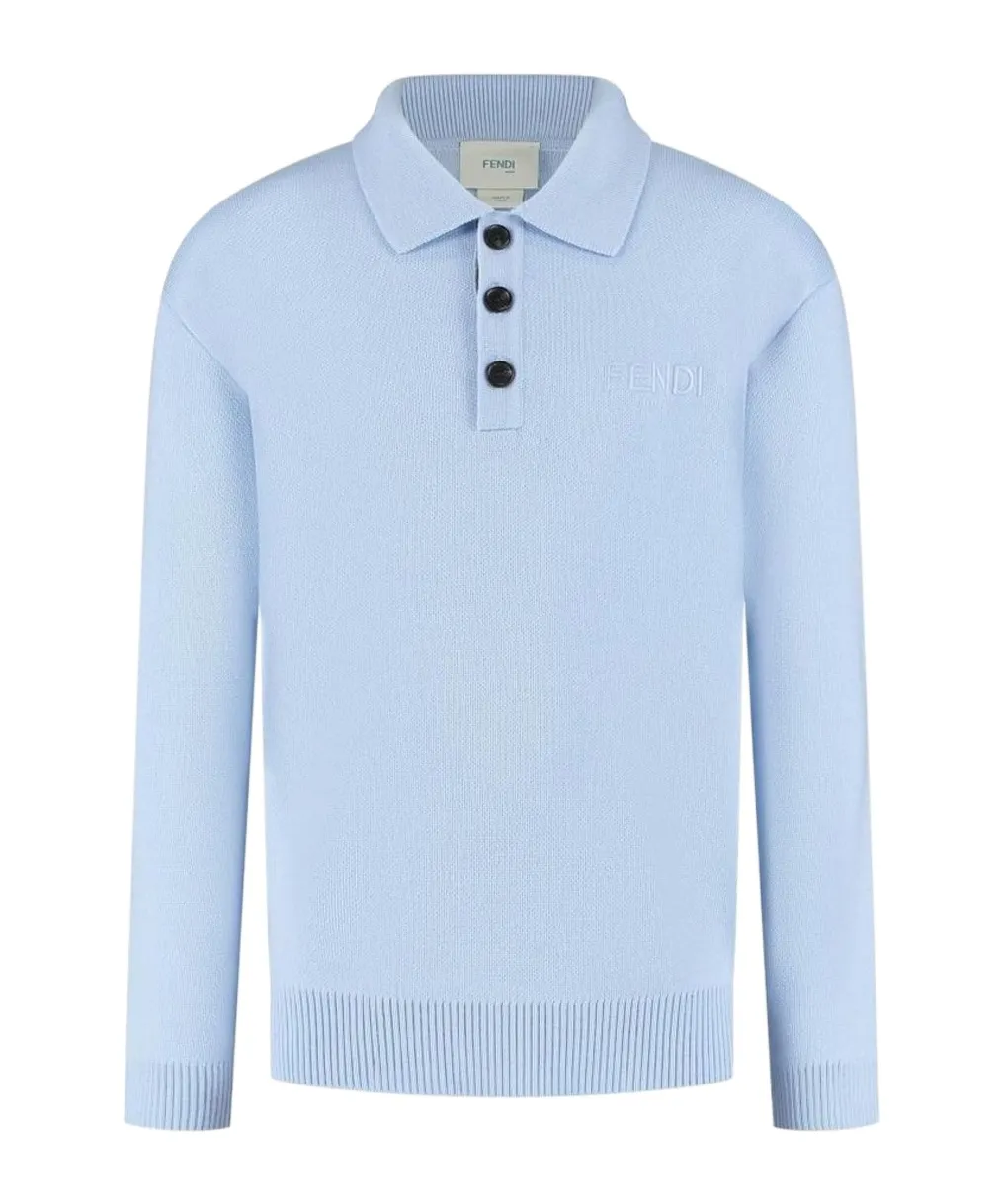 Logo-Embroidered Long Sleeved Polo Shirt