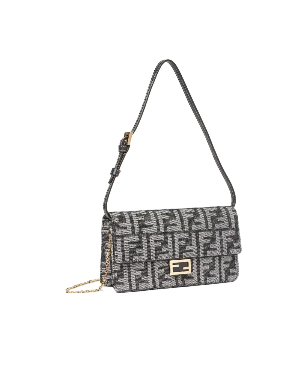 Baguette Ff Jacquard Chain-Linked Wallet