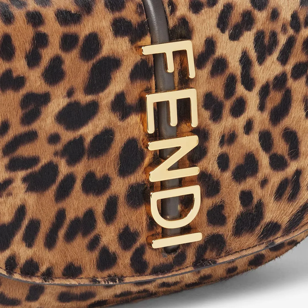 Fendigraphy Leopard Printed Chained Wallet