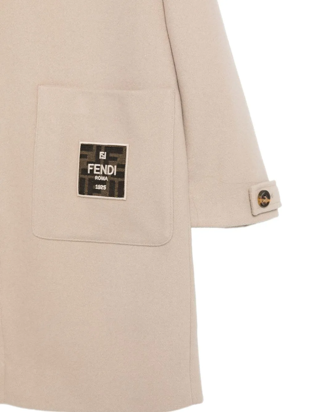 Logo-Patch Hooded Coat