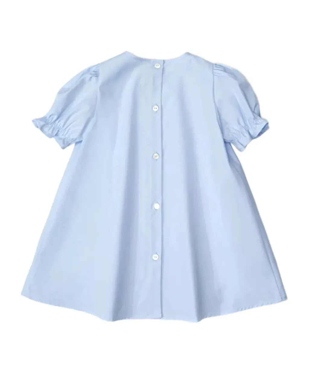 Puff-Sleeve Embroidered Dress