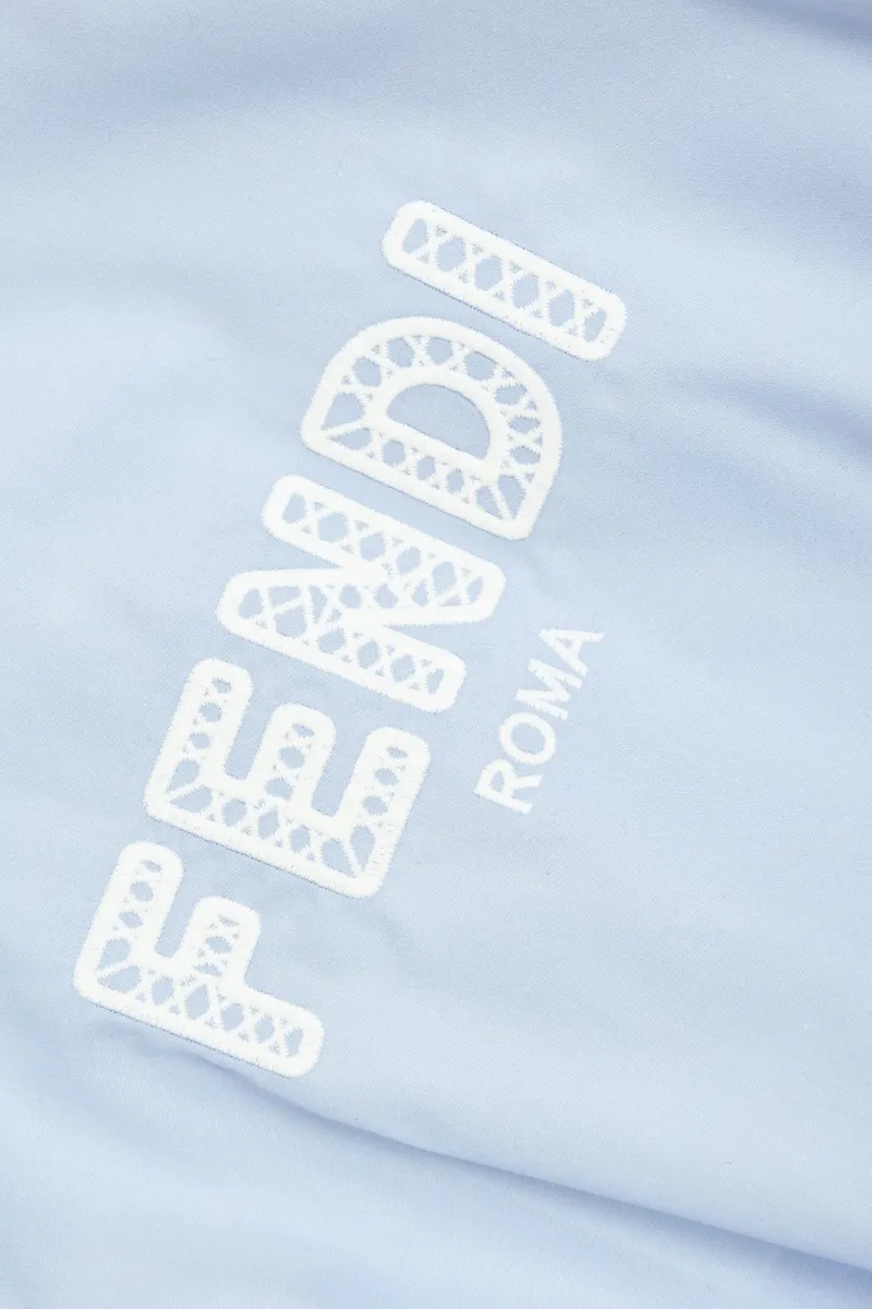 Logo Embroidered Flared Dress