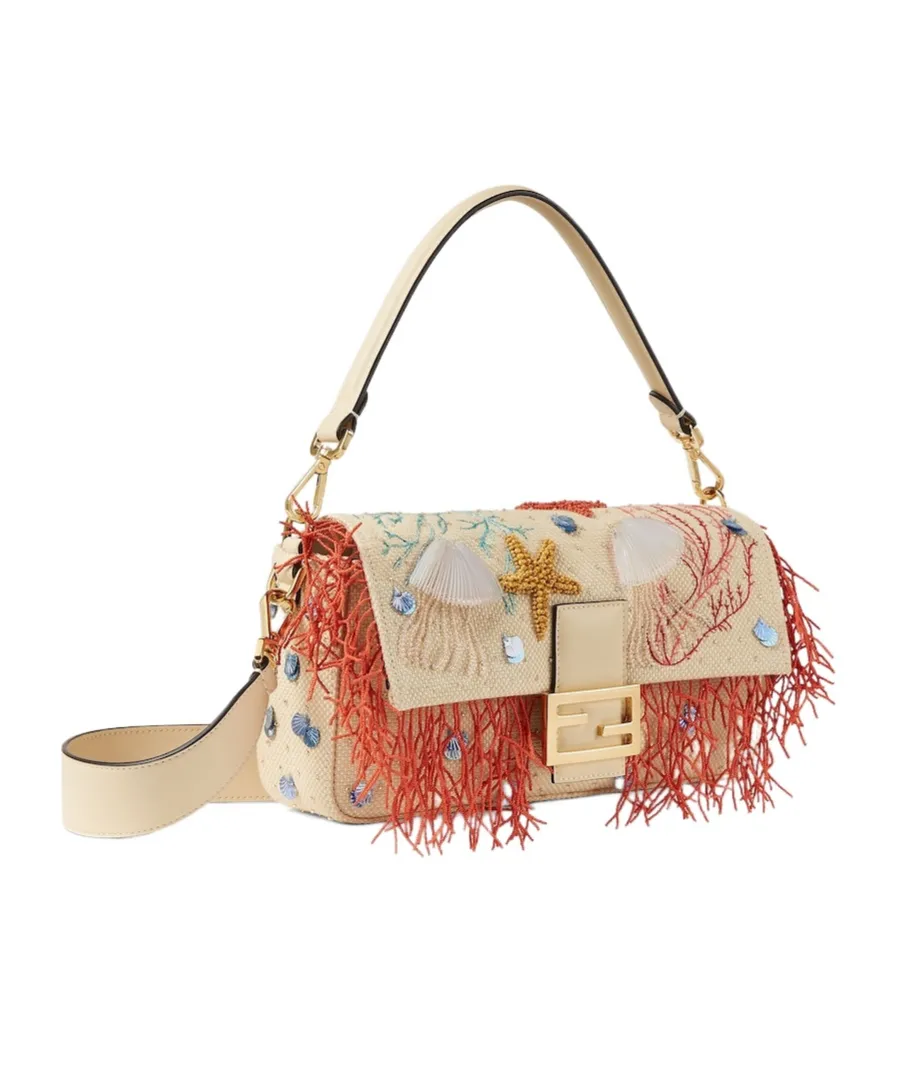 Woven Bag With Sea Garden Embroideries