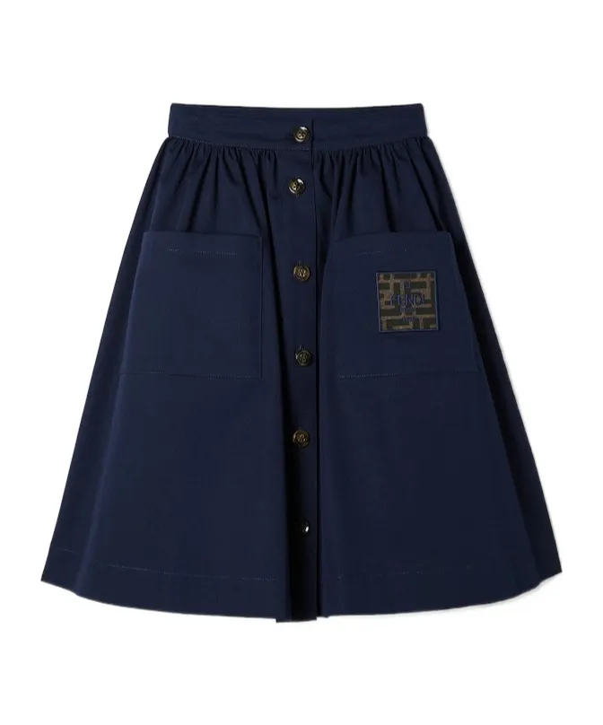 A-Line Button Fastened Skirt