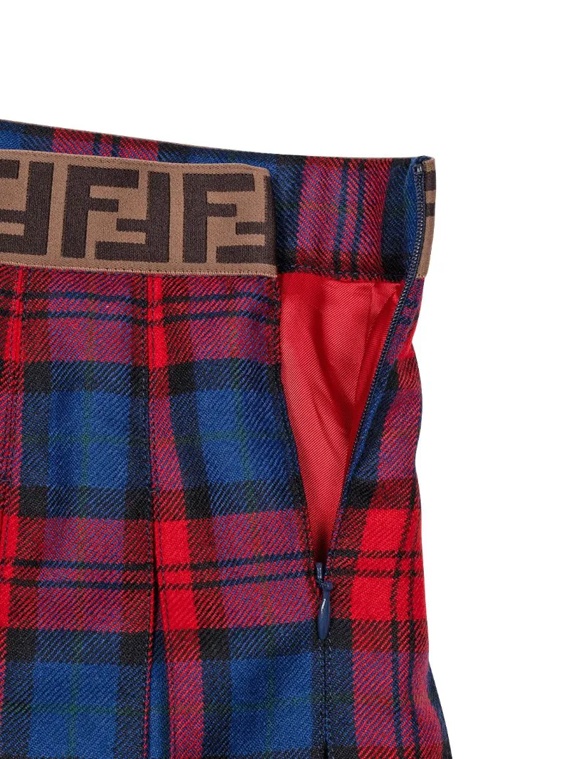 Pleated Plaid Skirt