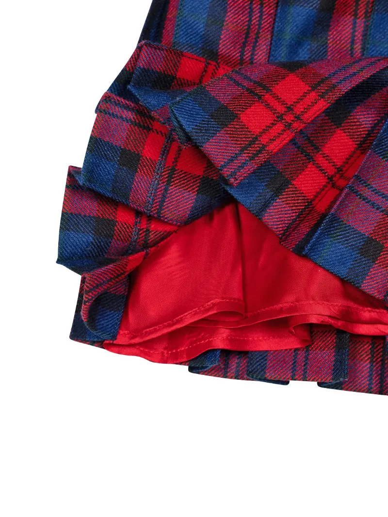 Pleated Plaid Skirt