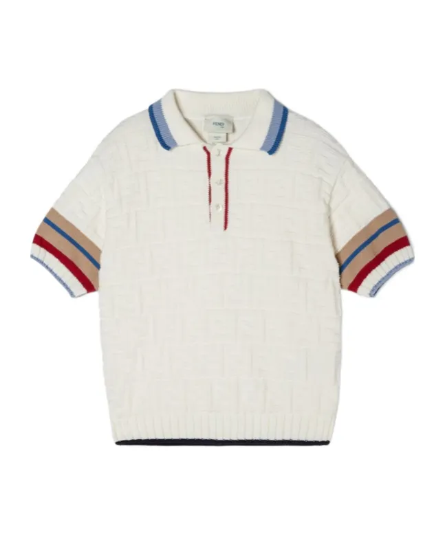 Ff Jacquard Knit Polo Shirt