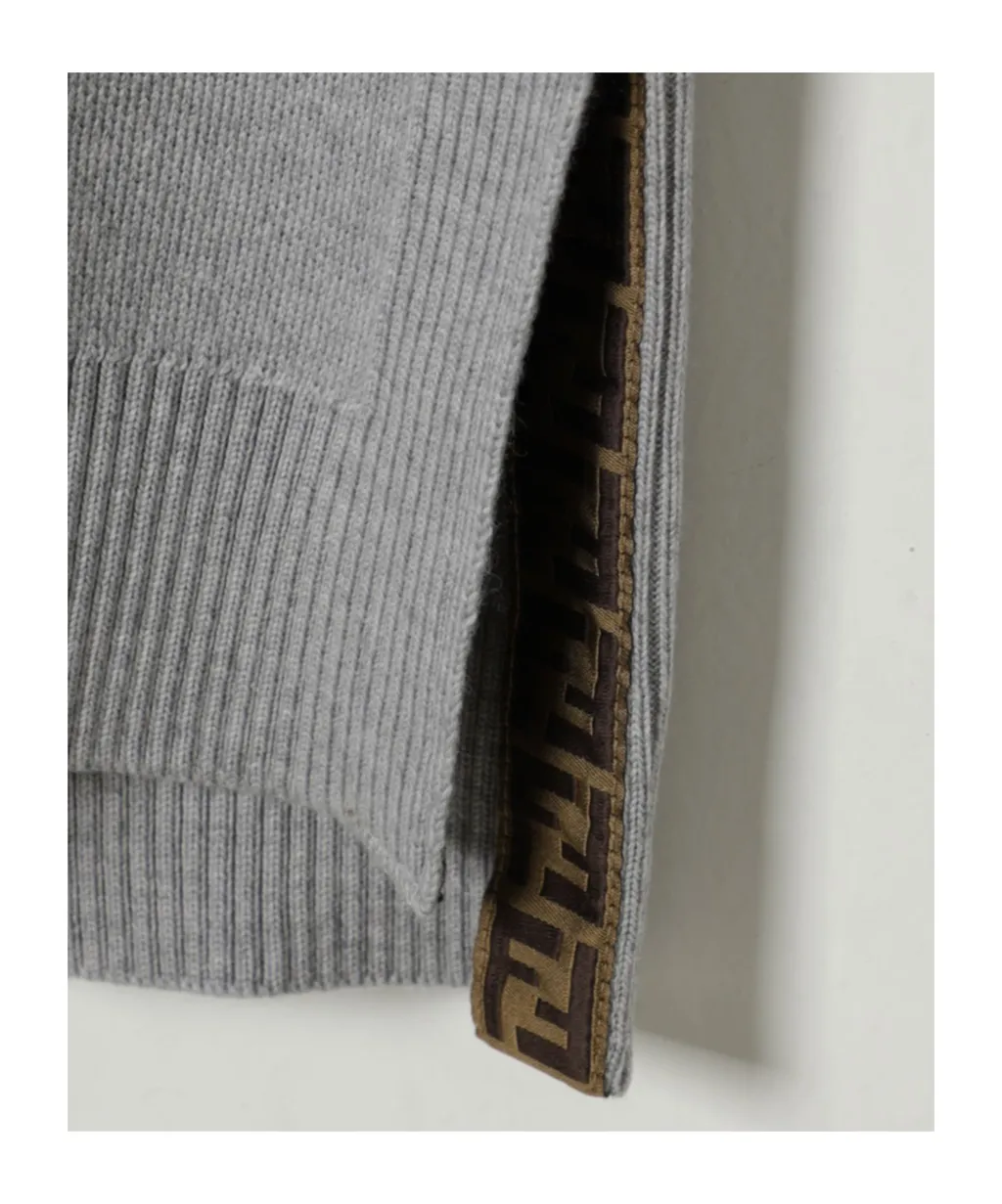 Embroidered-Logo Wool Dress