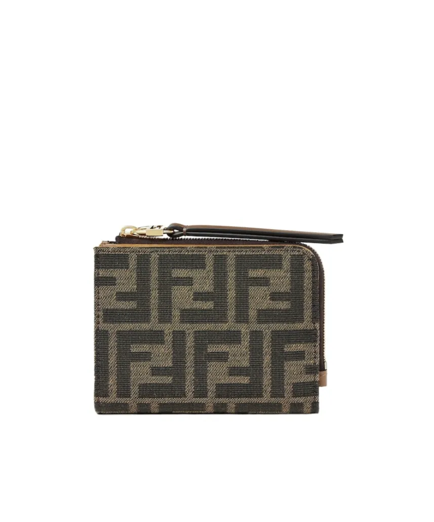 Monogrammed Zipped Small Wallet
