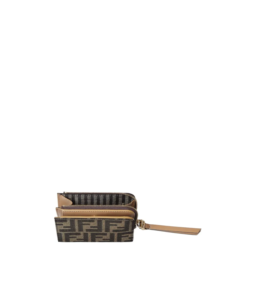 Monogrammed Zipped Small Wallet