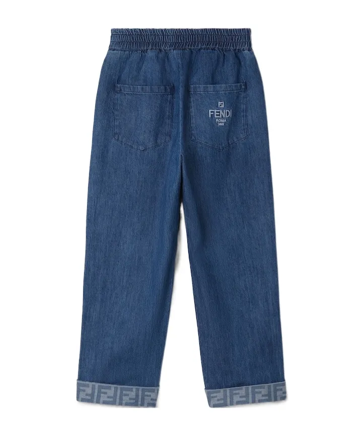 Logo-Detail Elastic-Waist Jeans